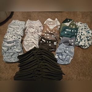Nora's Nursery Cloth Diapers Set - Multicolor